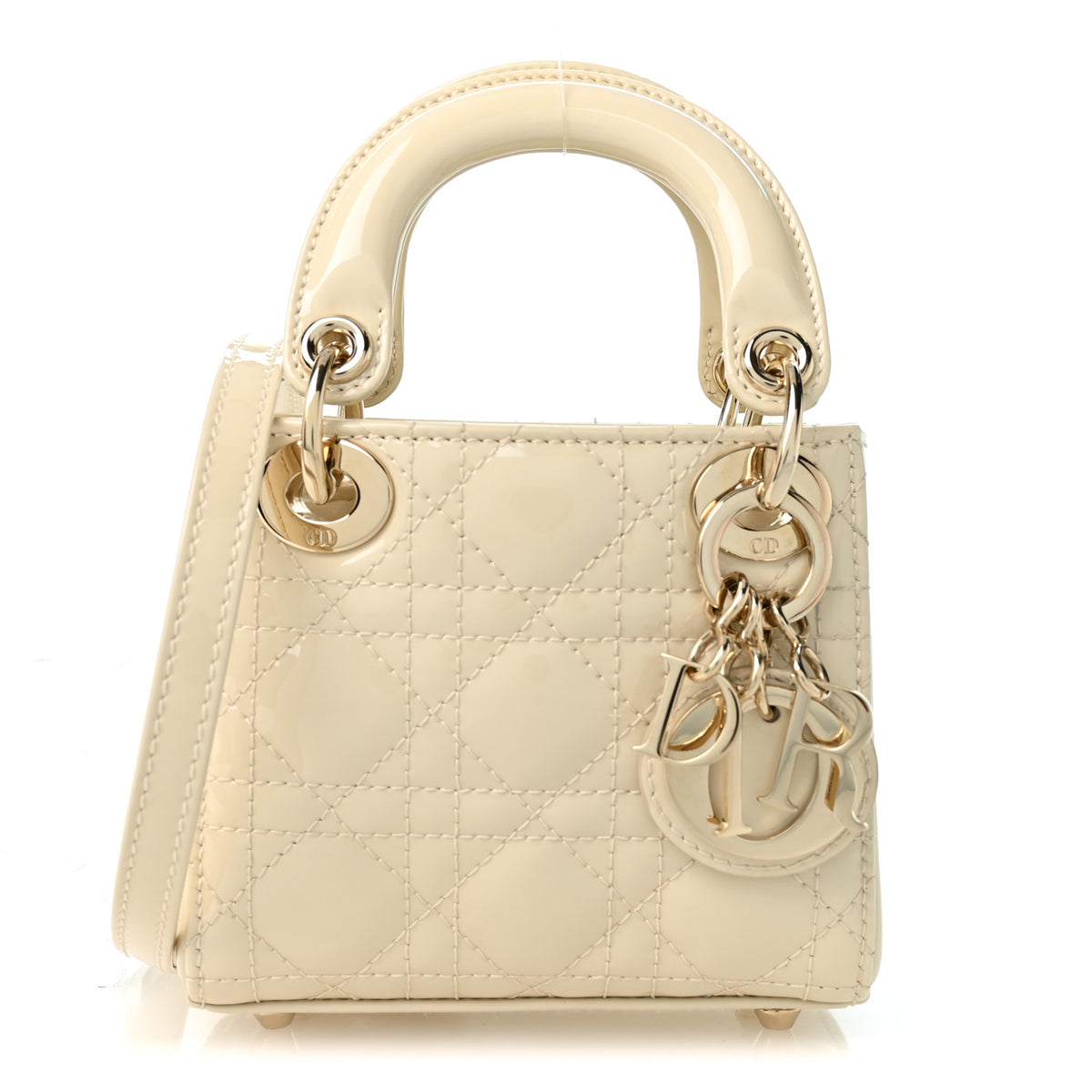 Christian Dior Patent Cannage Micro Lady Dior White 1 of 10