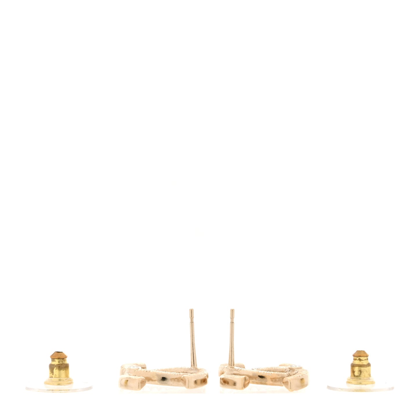Crystal Large CC Earrings Gold