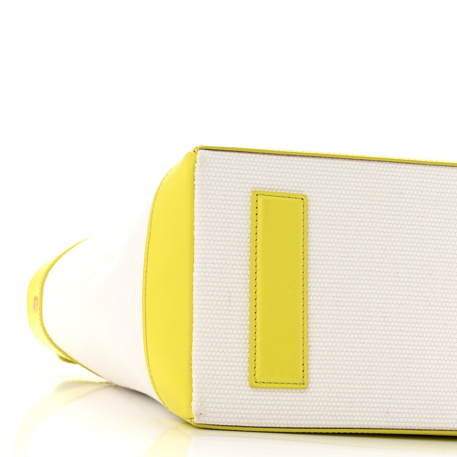 Tom Ford Canvas Calfskin Mini Logo Tote White Yellow 8 of 9