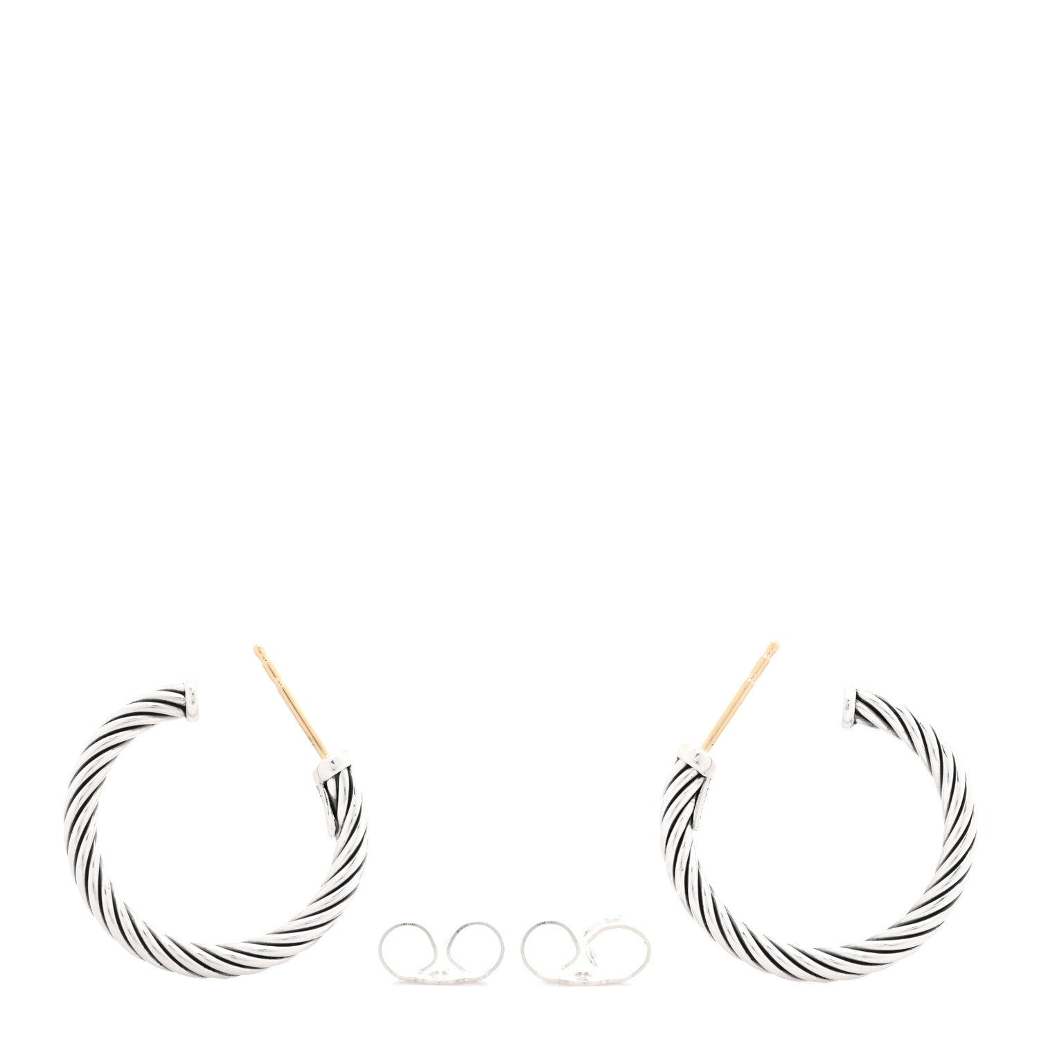 David Yurman Sterling Silver Cable Classics Hoop Earrings 3 of 4