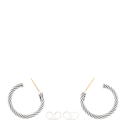 David Yurman Sterling Silver Cable Classics Hoop Earrings 3 of 4