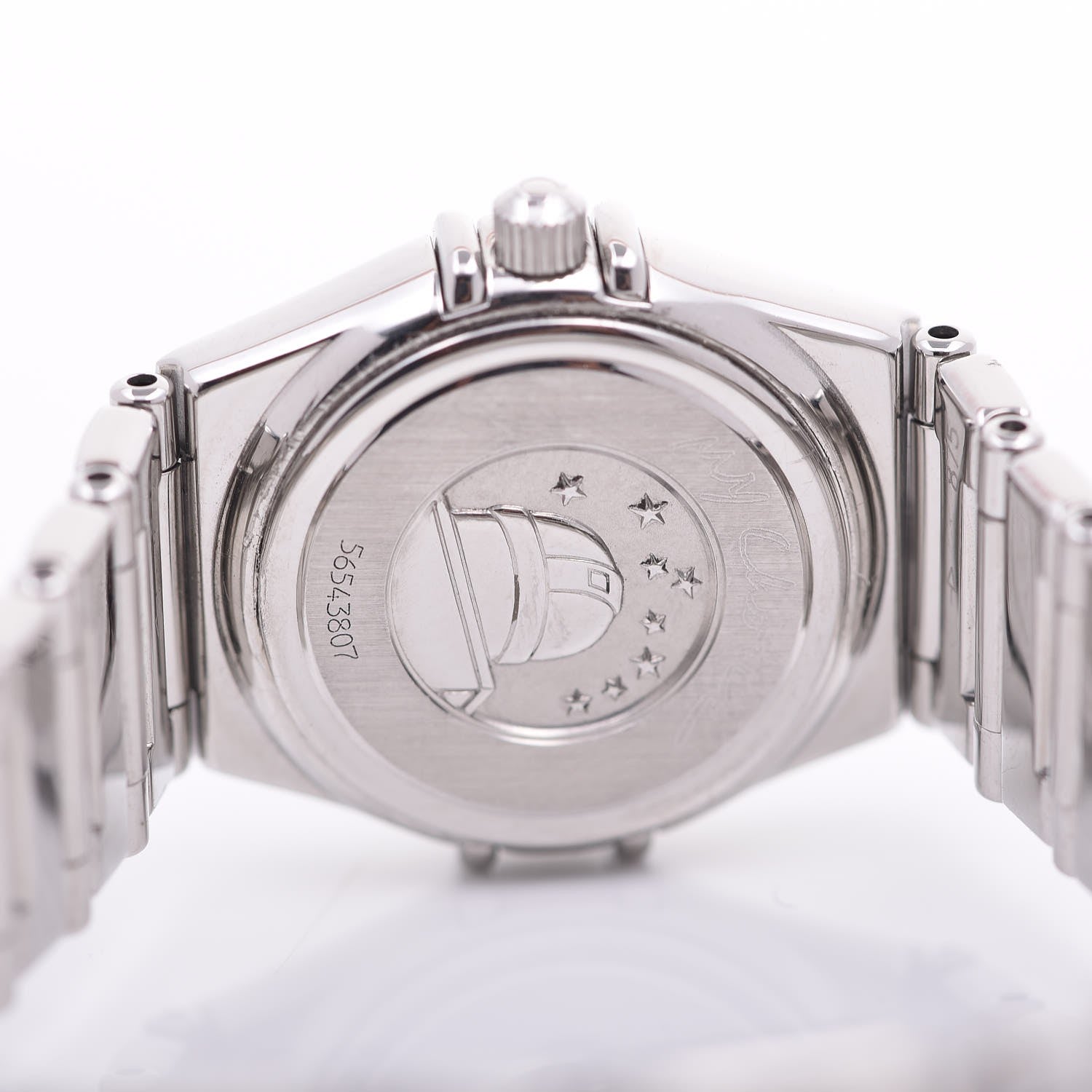 Omega Stainless Steel Diamond Bezel Mother of Pearl 22mm Constellation My Choice Quartz Watch 1465.71.00 5 of 6