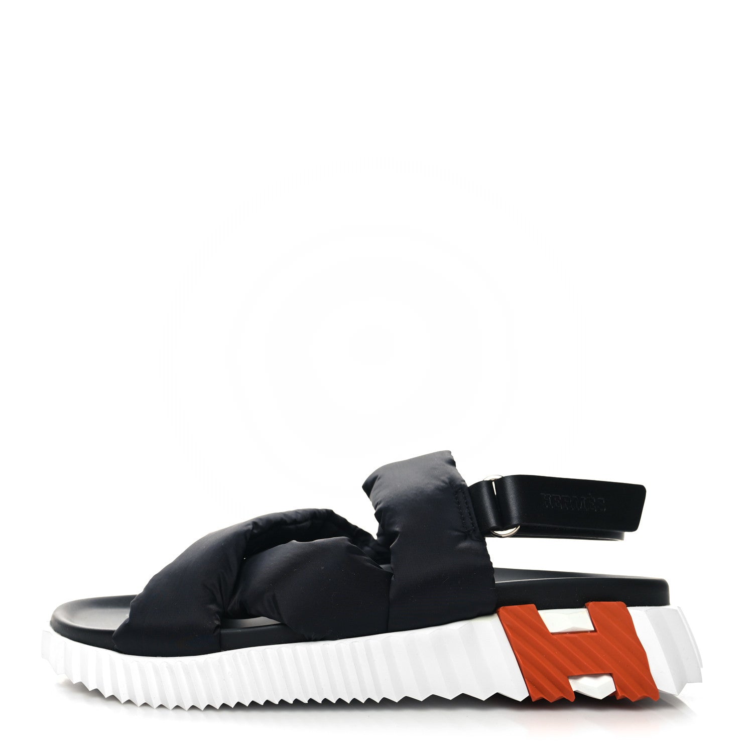 Hermes Parachute Fabric Calfskin Womens Electric Sandals 39 Black 1 of 8
