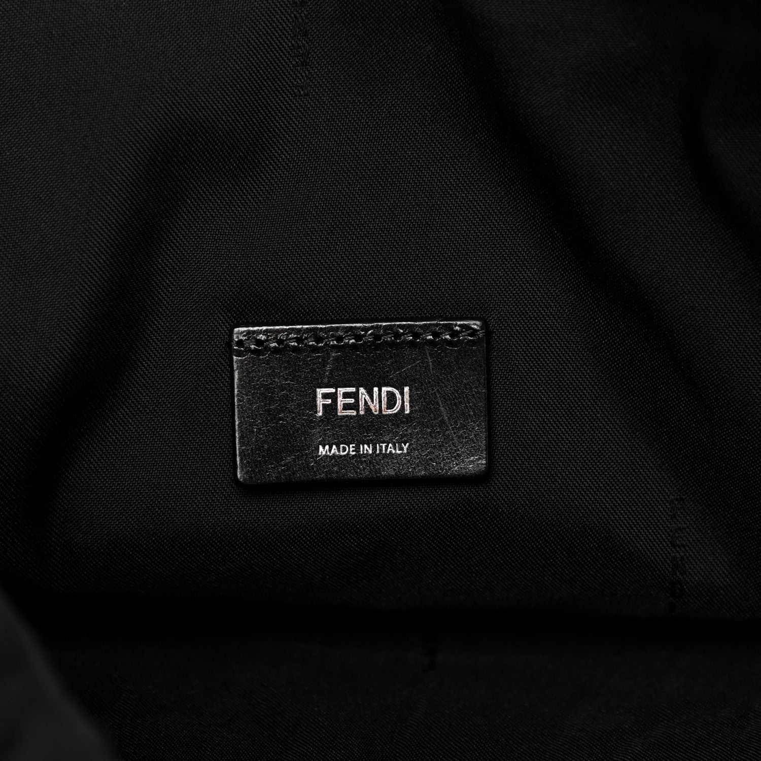 Fendi Nylon Vitello Faces Vocabulary Drawstring Backpack Black 6 of 11