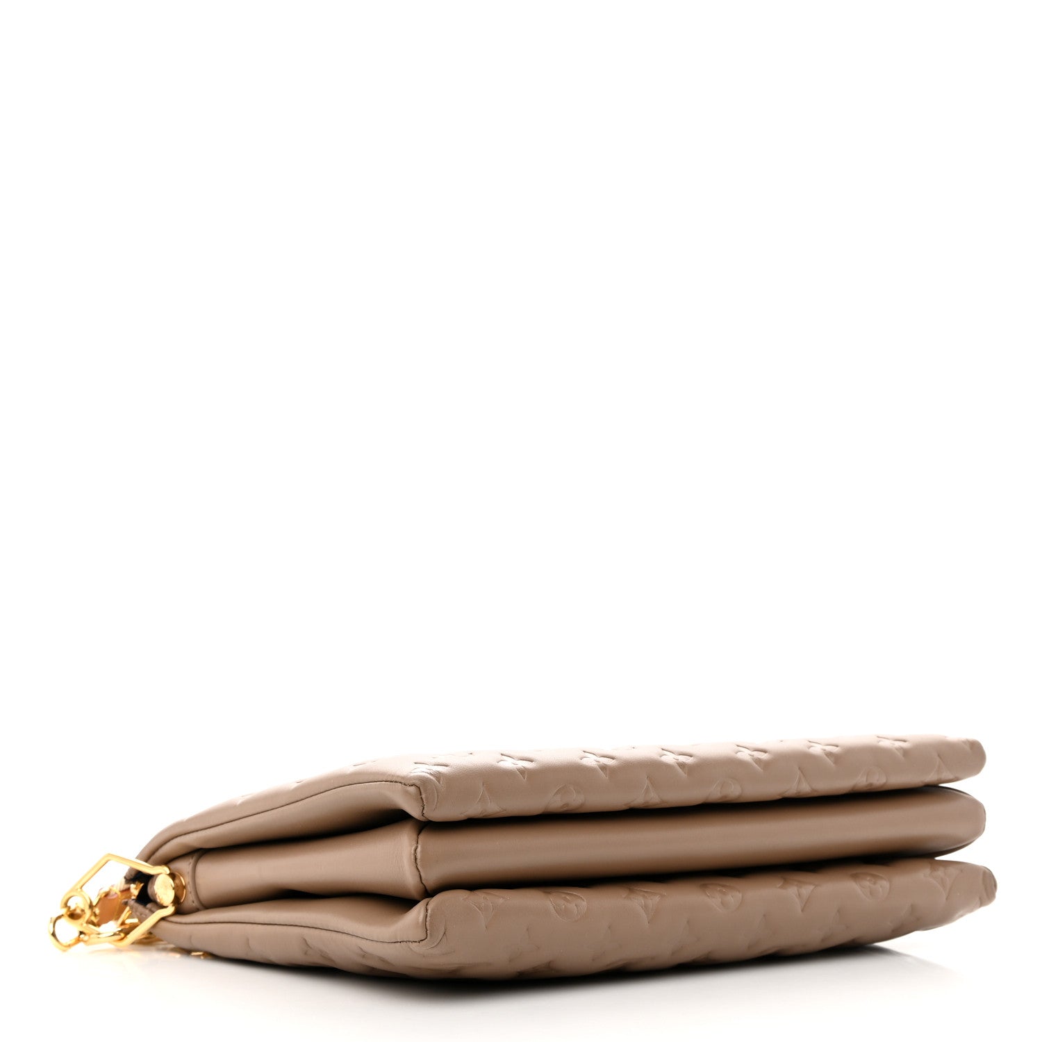 Louis Vuitton Lambskin Embossed Monogram Coussin MM Taupe 4 of 11