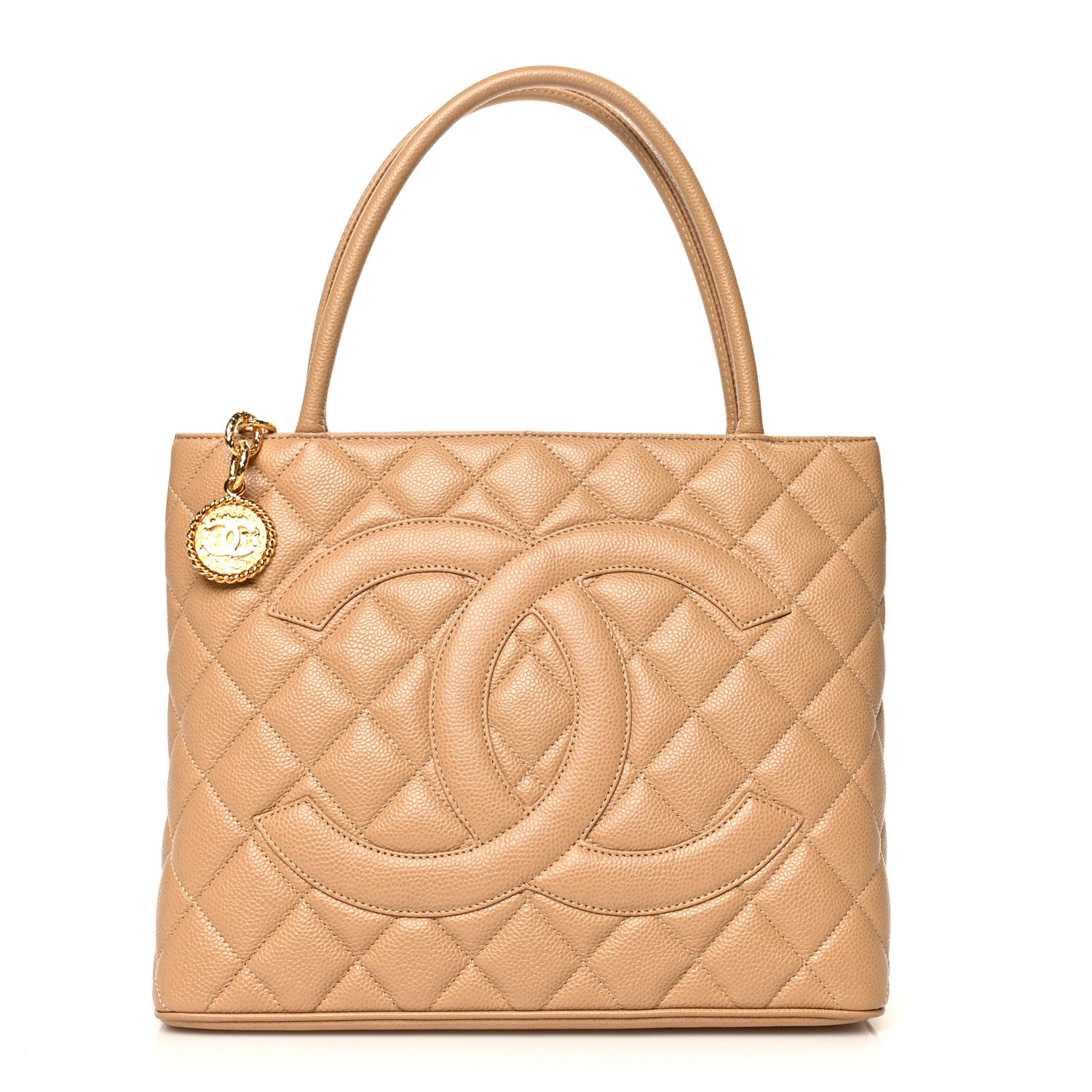 Chanel Caviar Quilted Medallion Tote Beige 1 of 7