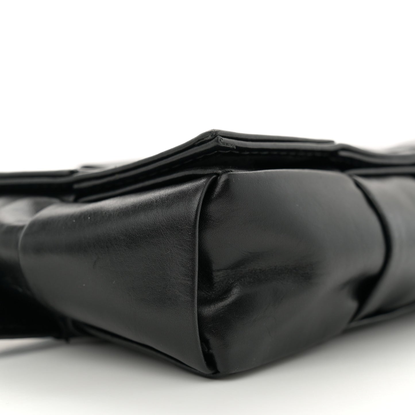Paper Calfskin Intreccio Cassette Belt Bag Black
