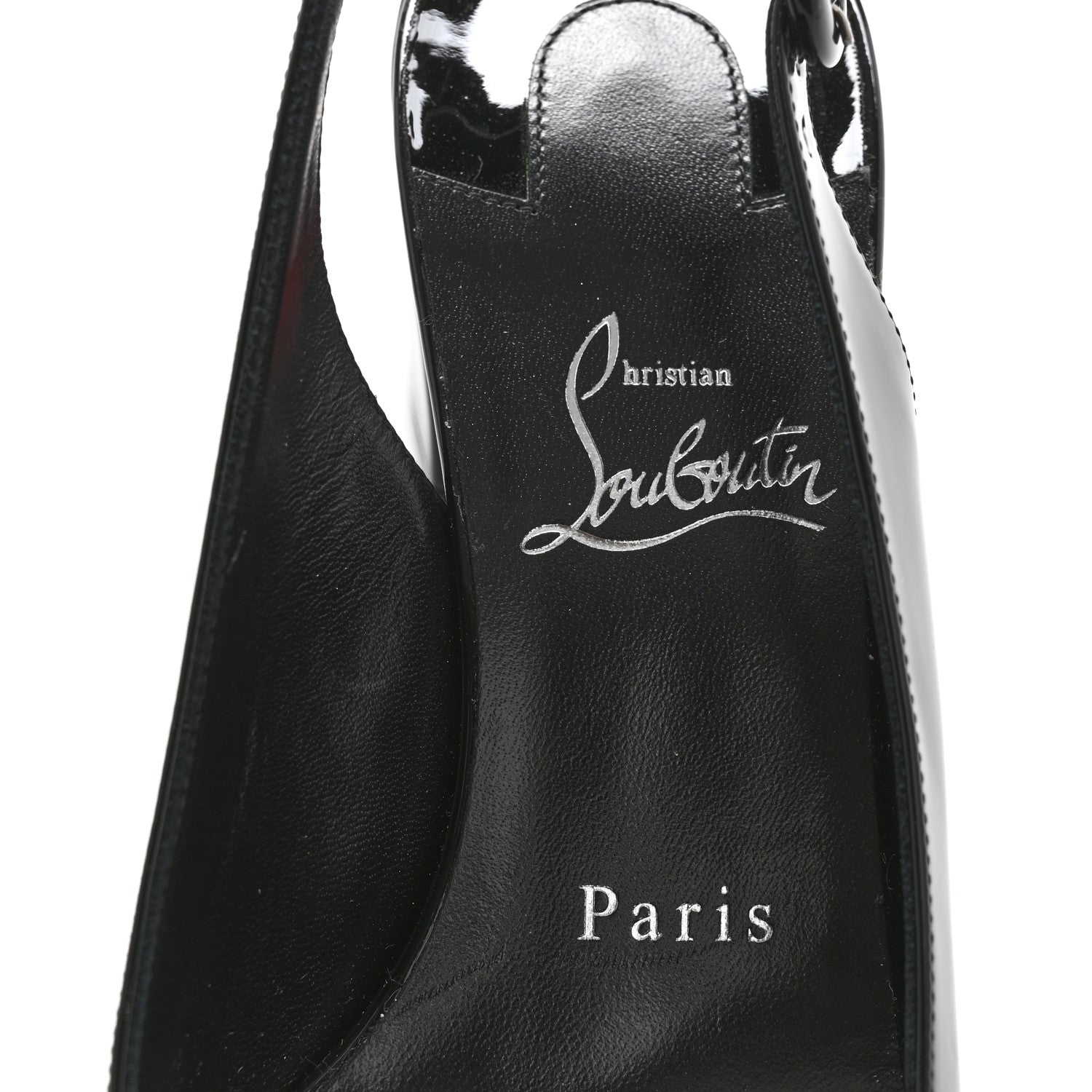 Christian Louboutin Patent So Jane Sling 55 Pump 38.5 Black 7 of 9