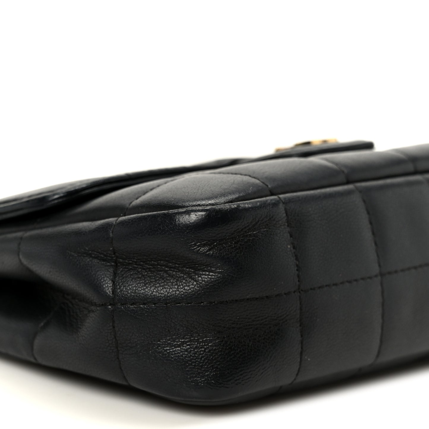 Lambskin Quilted Mini Chocolate Bar Flap Black