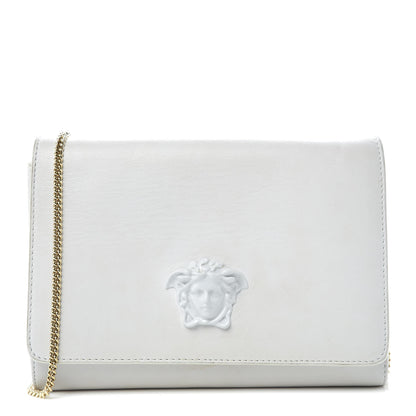 Versace Calfskin Palazzo Chain Evening Bag White 1 of 15