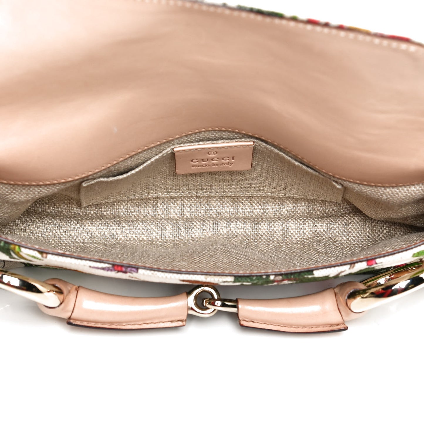 Canvas Flora Floral Horsebit Clutch
