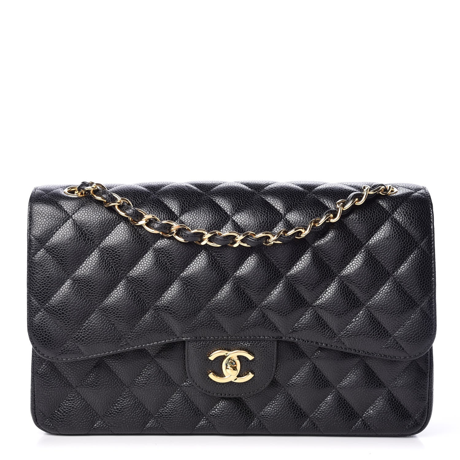 Chanel Caviar Quilted Jumbo Double Flap Black 1 of 9