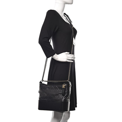 Chanel Aged Calfskin Quilted Medium Gabrielle Hobo Black 2 of 12