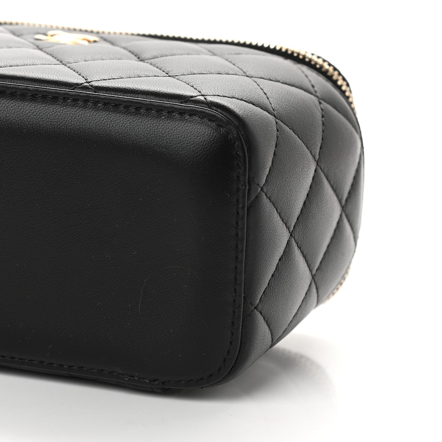 Chanel Lambskin Quilted Pearl Crush Small Vanity Case With Chain Black 9 of 9
