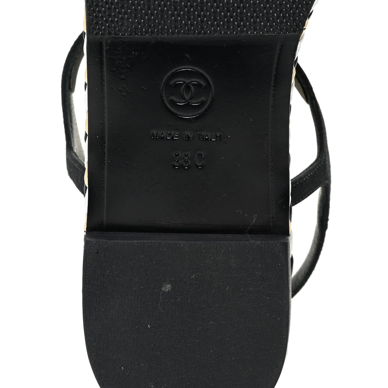 Chanel Grosgrain Chain Thong Sandals 38 Black 8 of 15