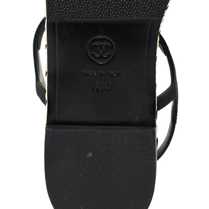 Chanel Grosgrain Chain Thong Sandals 38 Black 8 of 15