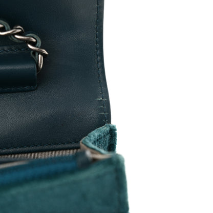 Chanel Velvet Quilted Boy Wallet On Chain WOC Teal 12 of 14
