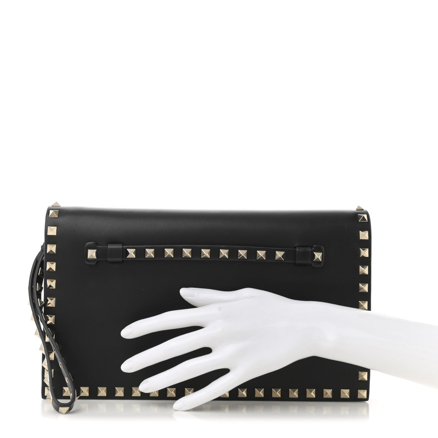 Valentino Garavani Nappa Small Rockstud Wristlet Clutch Black 2 of 11