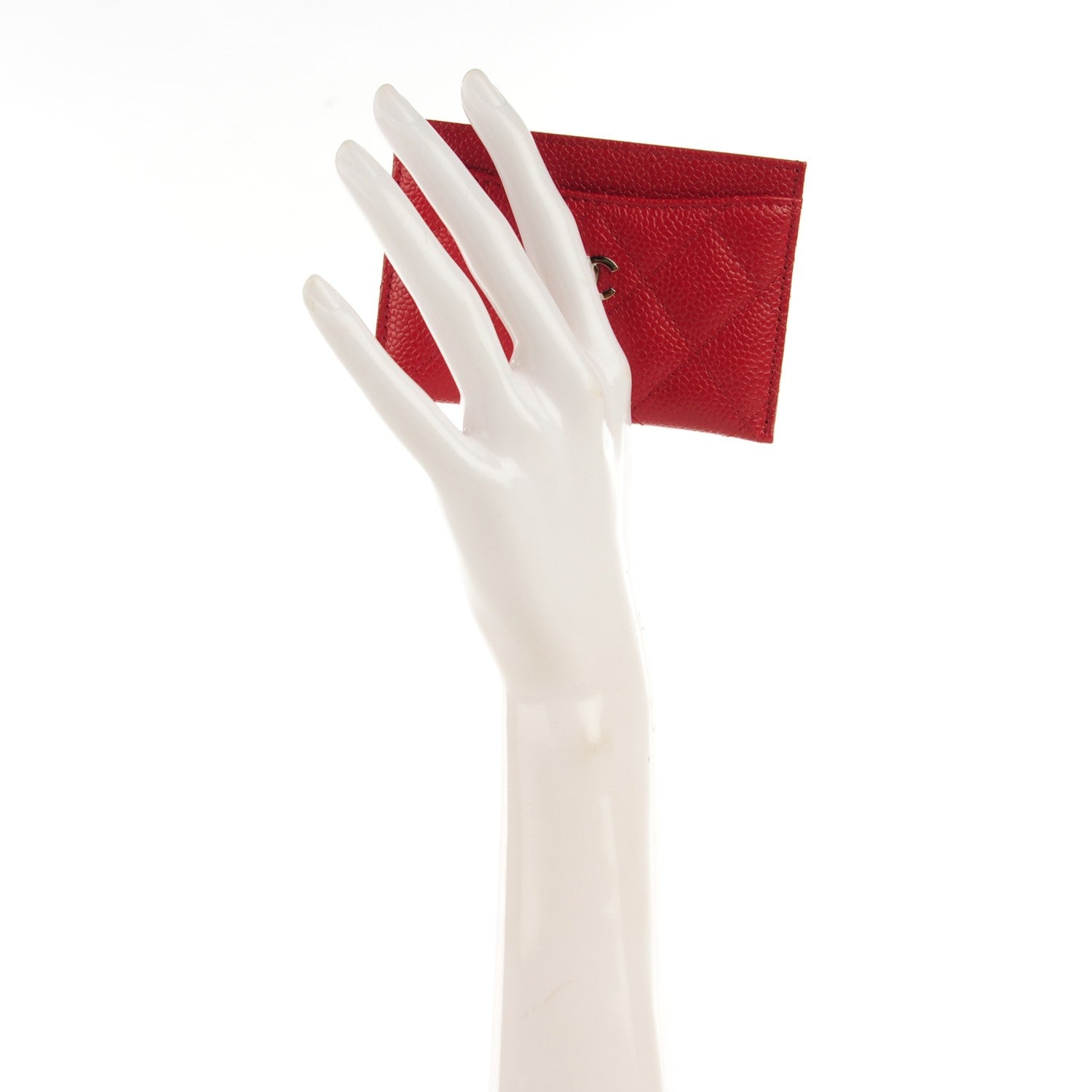 Chanel Caviar Quilted Card Holder Red 2 of 8