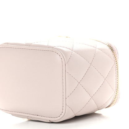 Chanel Lambskin Quilted Pearl Crush Mini Vanity Case With Chain Light Purple 9 of 9