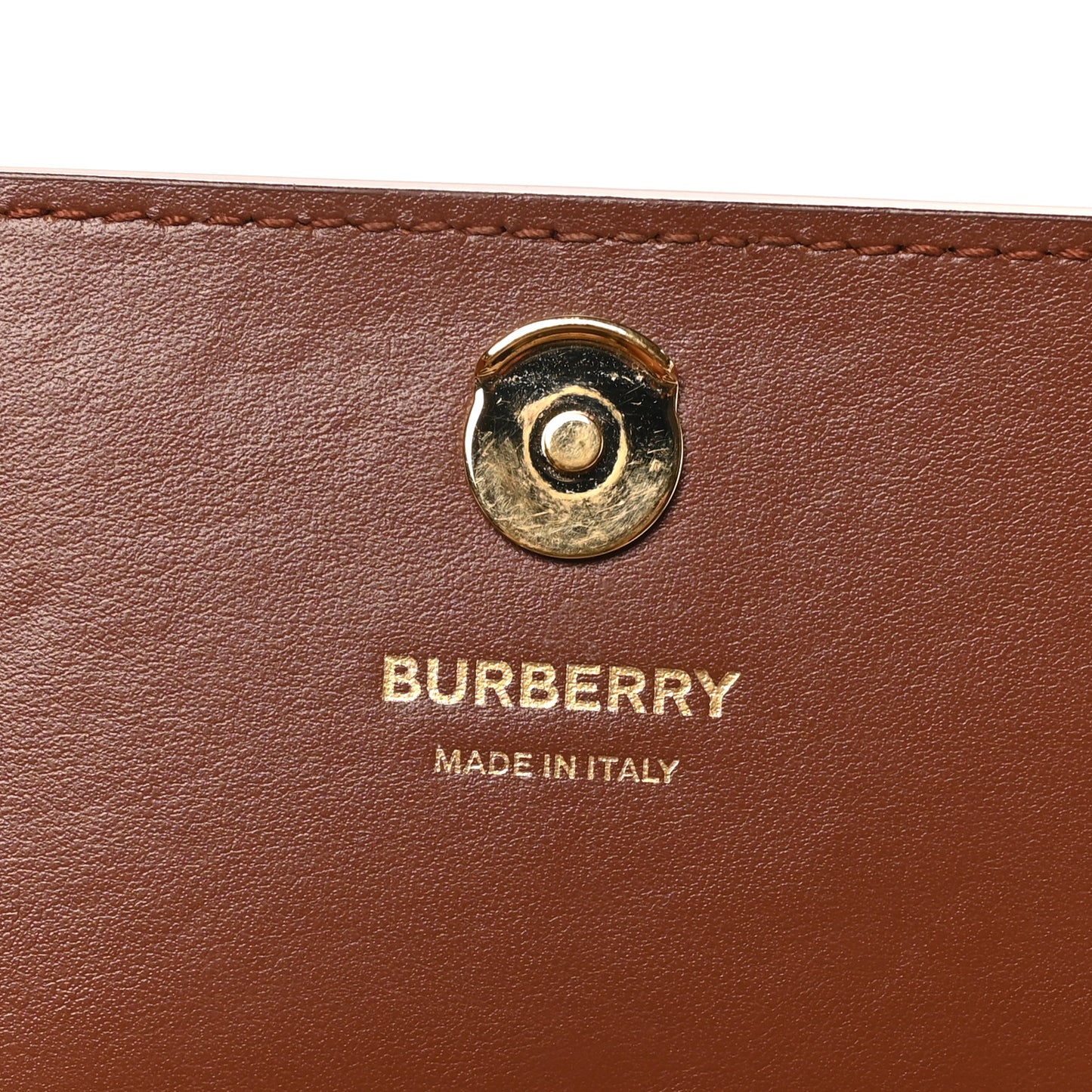 Calfskin House Check Hampshire Wallet On Chain Tan