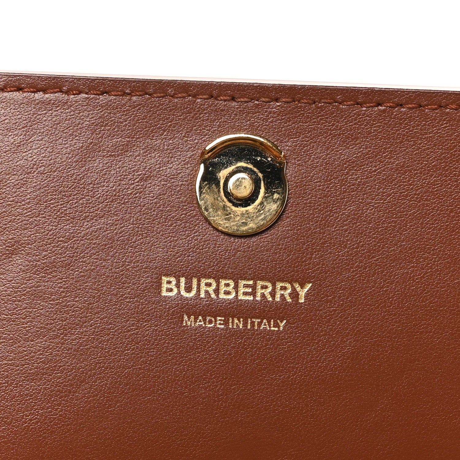 Burberry Calfskin House Check Hampshire Wallet On Chain Tan 6 of 9
