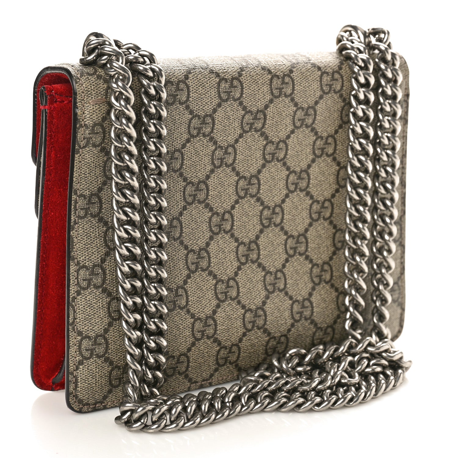 Gucci GG Supreme Monogram Mini Dionysus Shoulder Bag Hibiscus Red 3 of 14