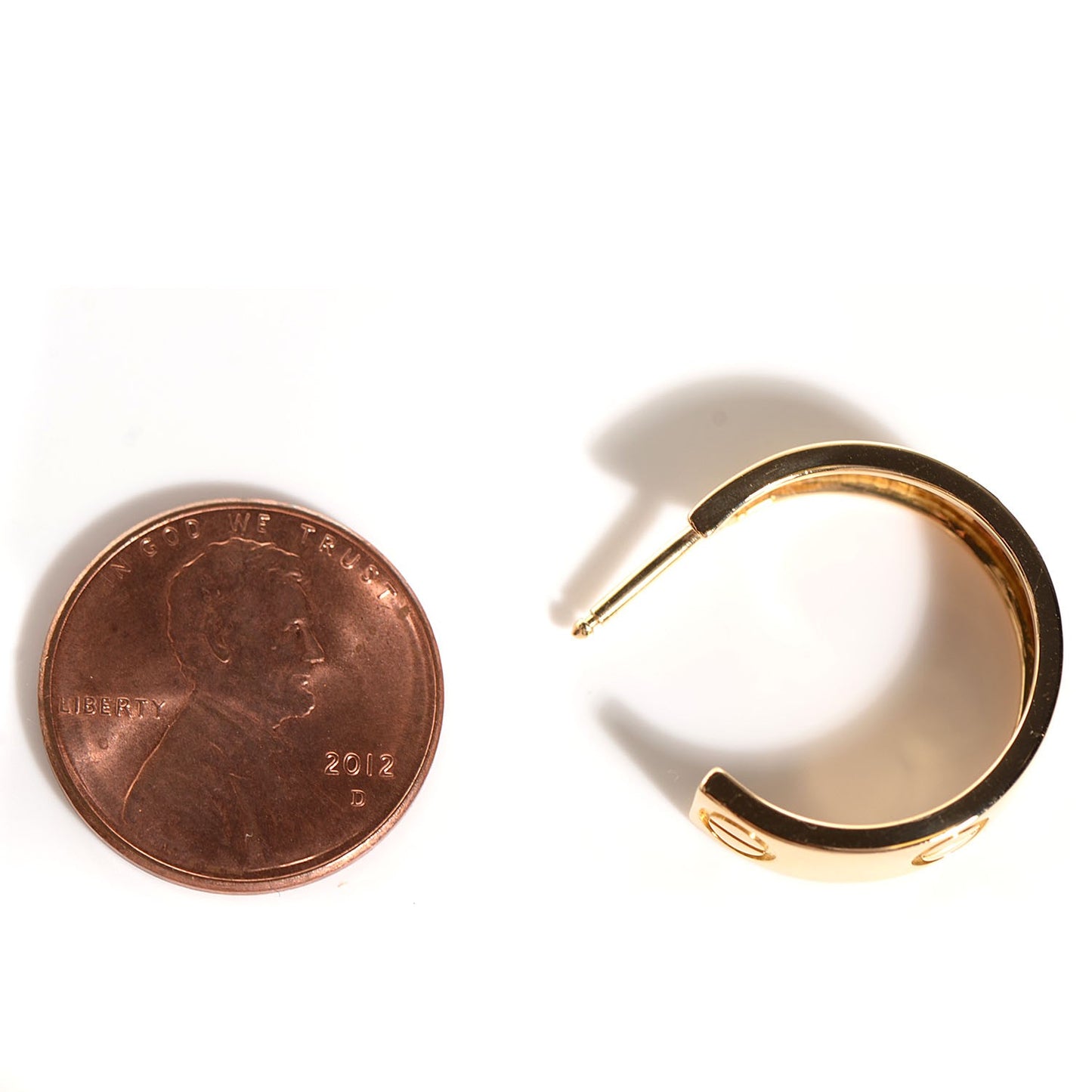 18K Yellow Gold 5.5mm LOVE Hoop Earrings