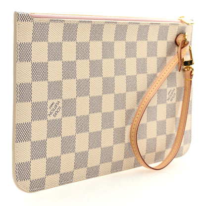 Louis Vuitton Damier Azur Neverfull MM GM Pochette Rose Ballerine 3 of 6