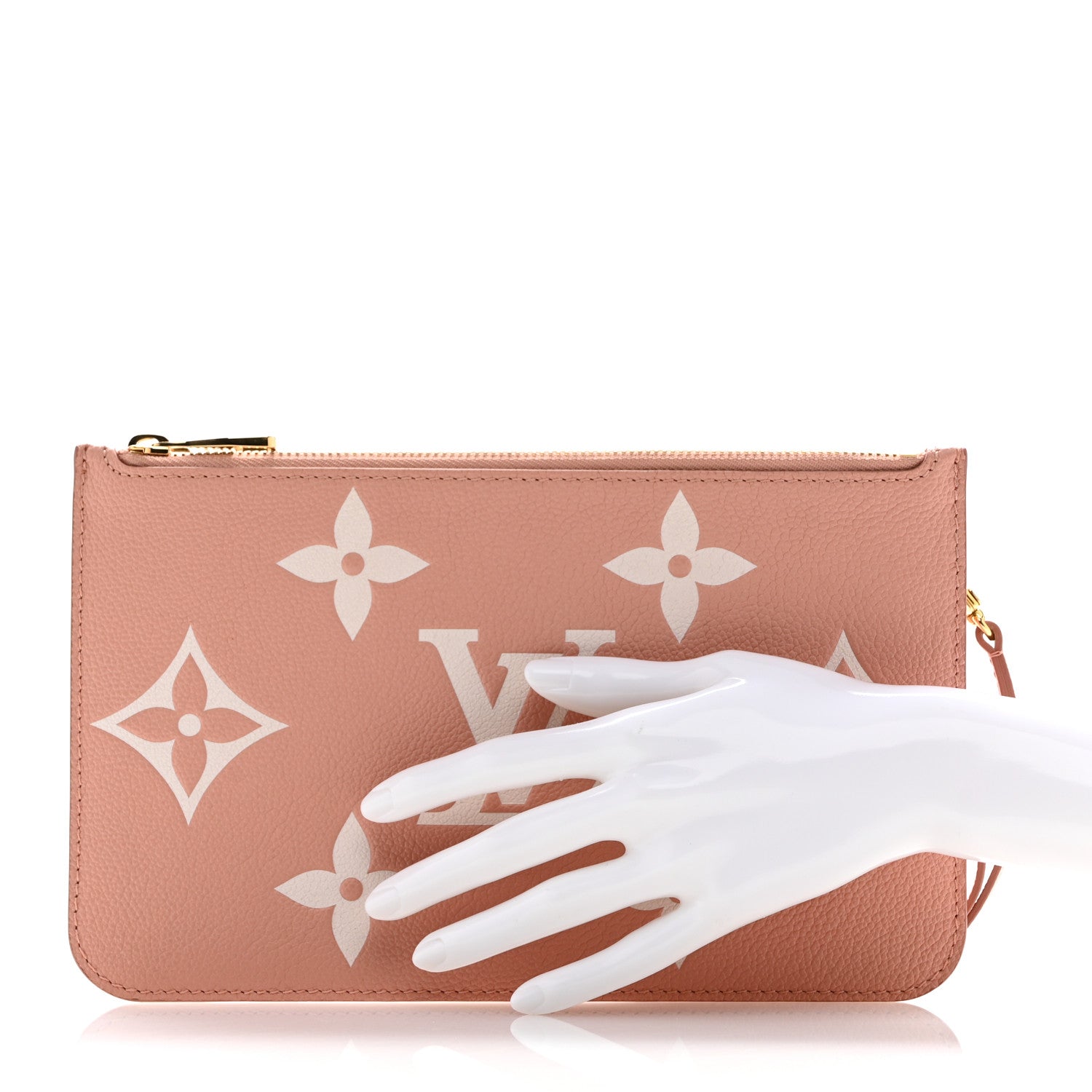 Louis Vuitton Empreinte Monogram Giant Neverfull MM Pochette Trianon Pink Cream 2 of 7