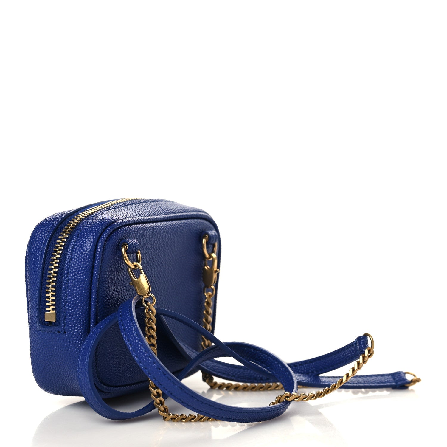 Saint Laurent Grain De Poudre Matelasse Monogram Baby Lou Camera Bag Sapphire Blue 3 of 6