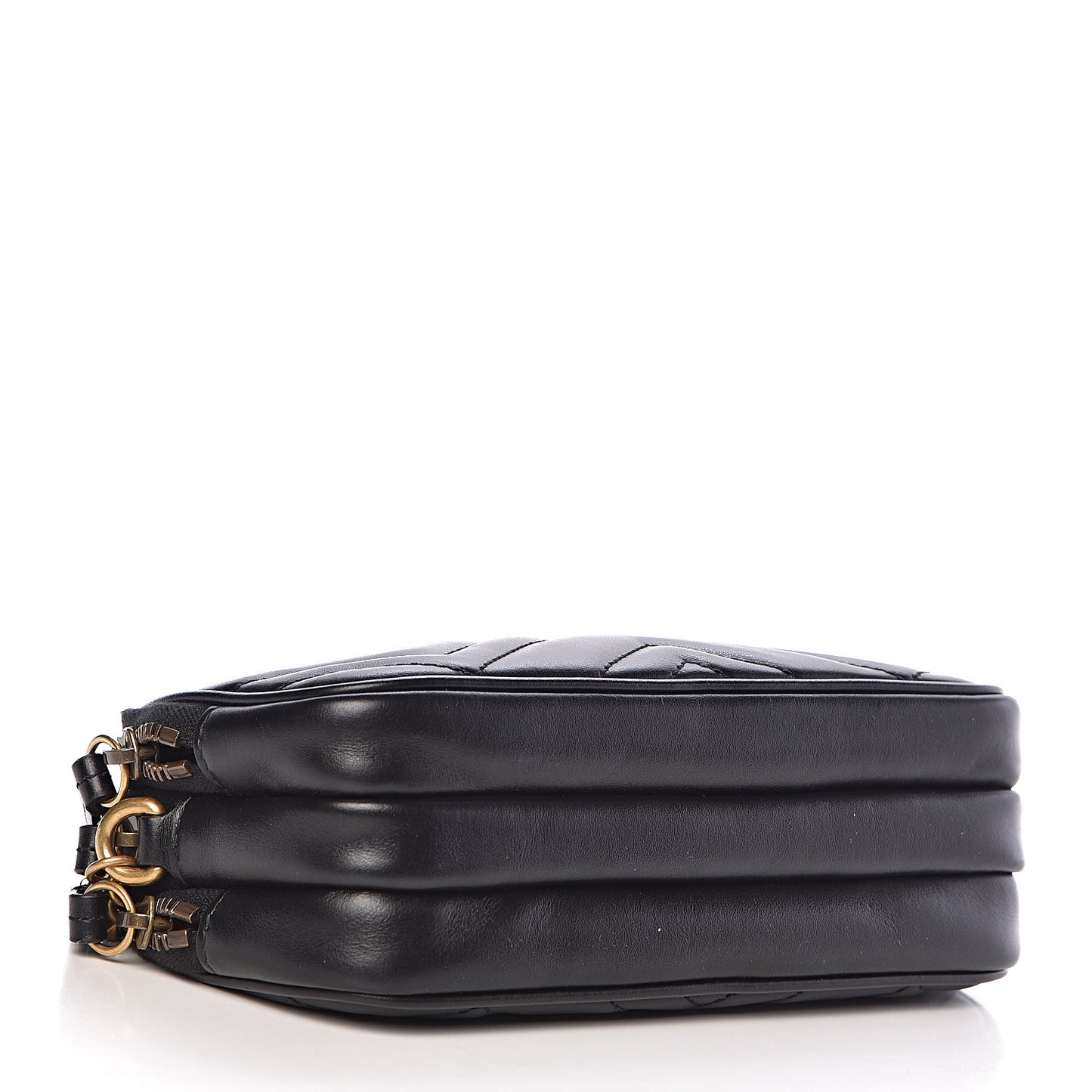 Calfskin Matelasse Mini GG Marmont Chain Crossbody Bag Black