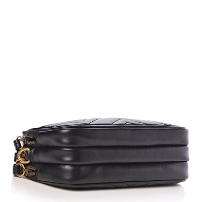 Gucci Calfskin Matelasse Mini GG Marmont Chain Crossbody Bag Black 4 of 15