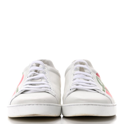 Gucci Calfskin Interlocking G Womens New Ace Sneakers 41 White Red Flame Green 1 of 6