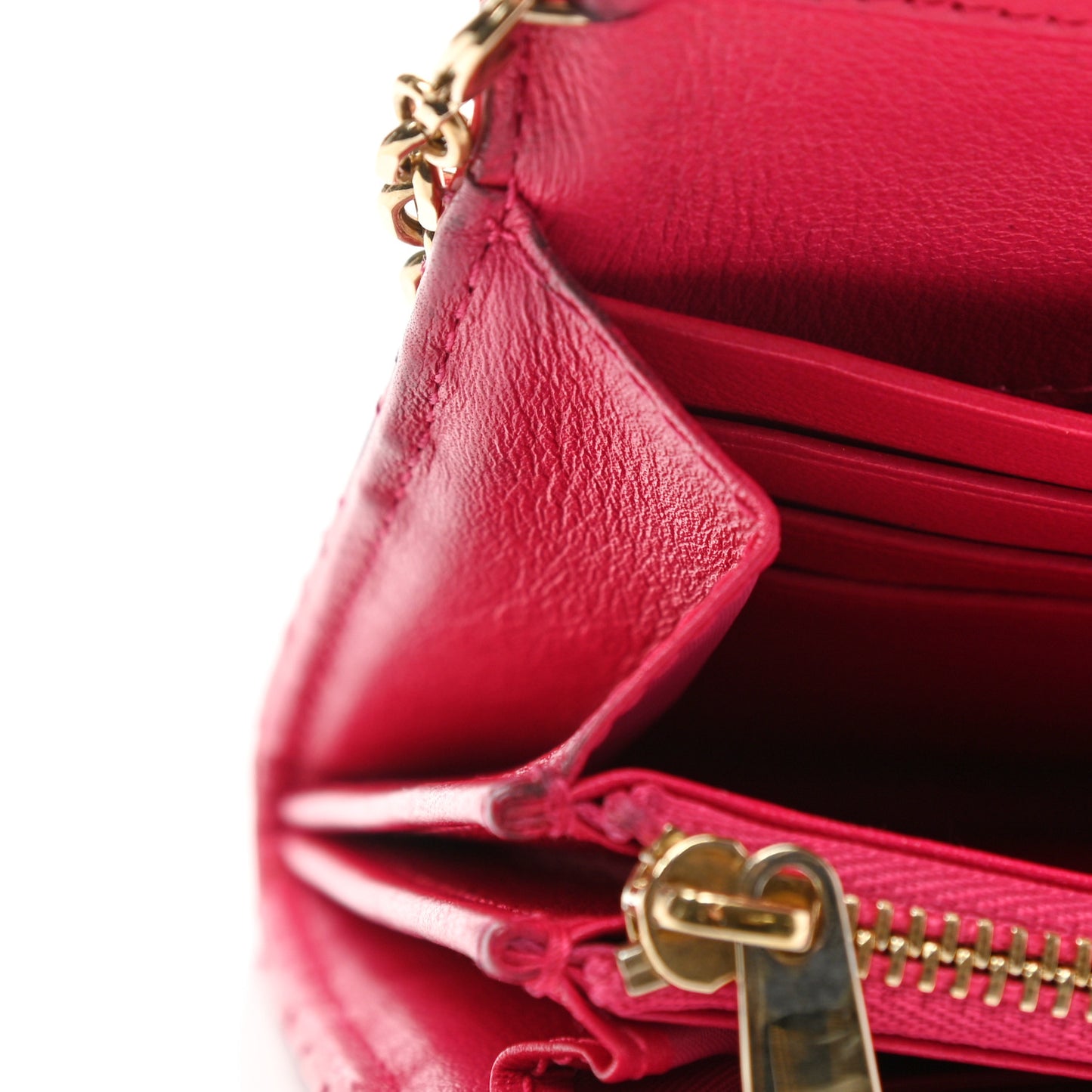 Patent Cannage Rendezvous Chain Wallet Fuchsia