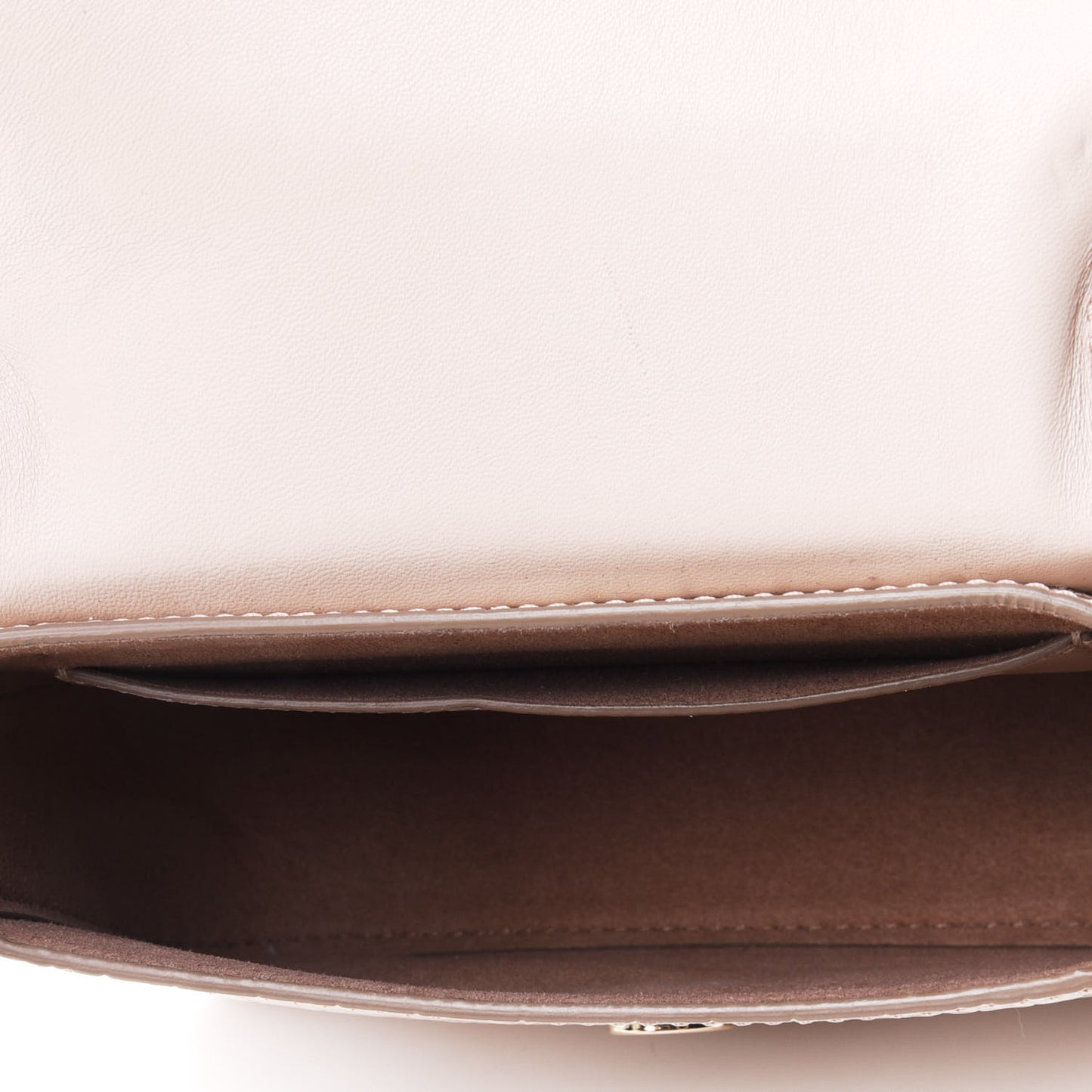 Calfskin Crocodile Embossed Mini Nobile Shoulder Bag Nude Pink