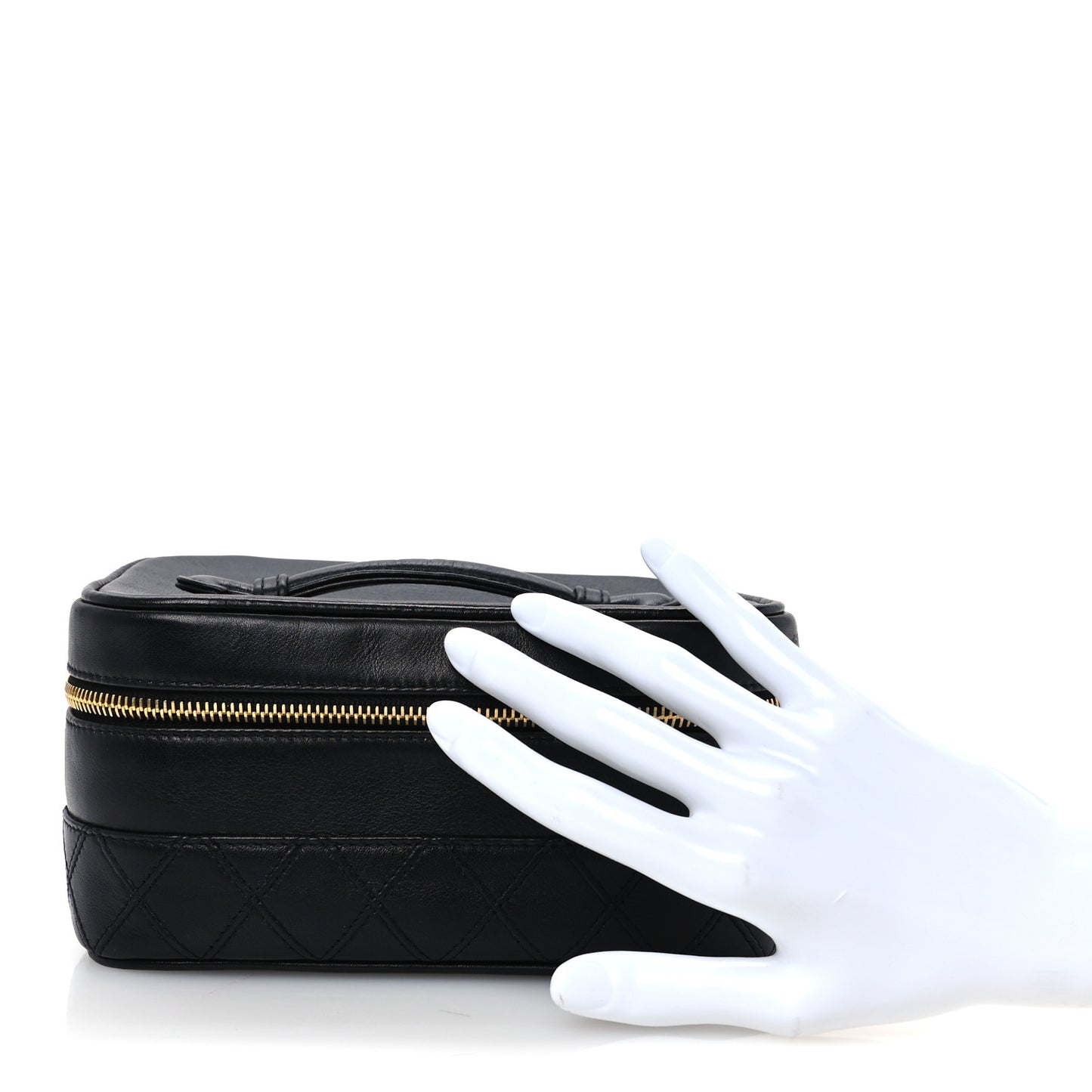 Lambskin Vanity Cosmetic Bag Black