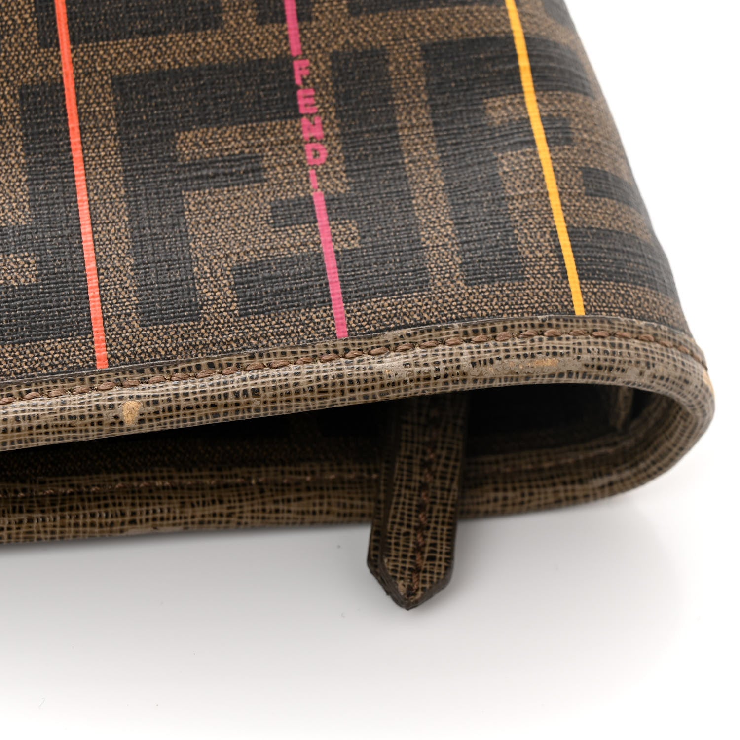 Fendi Zucca Spalmati Striped Large Roll Tote Tobacco Multicolor 12 of 14