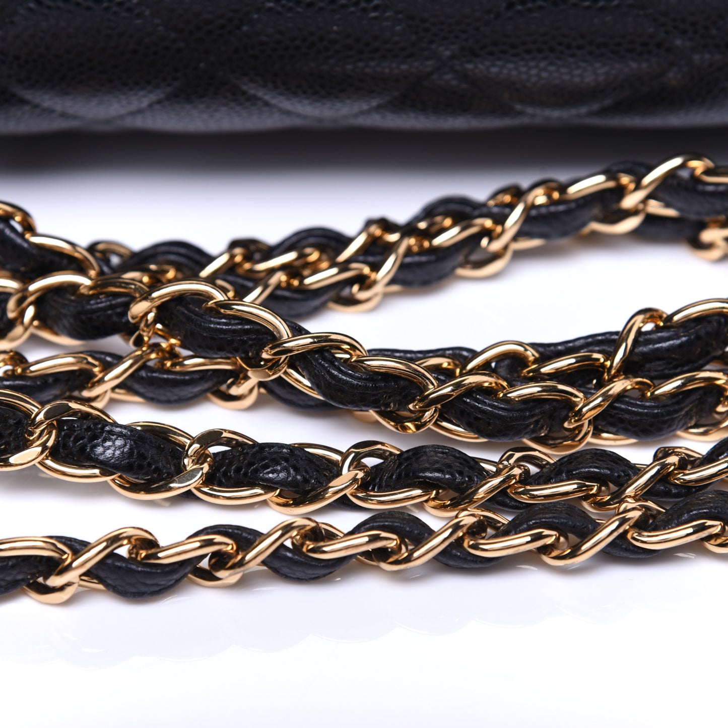Caviar Quilted Jumbo Double Flap Black