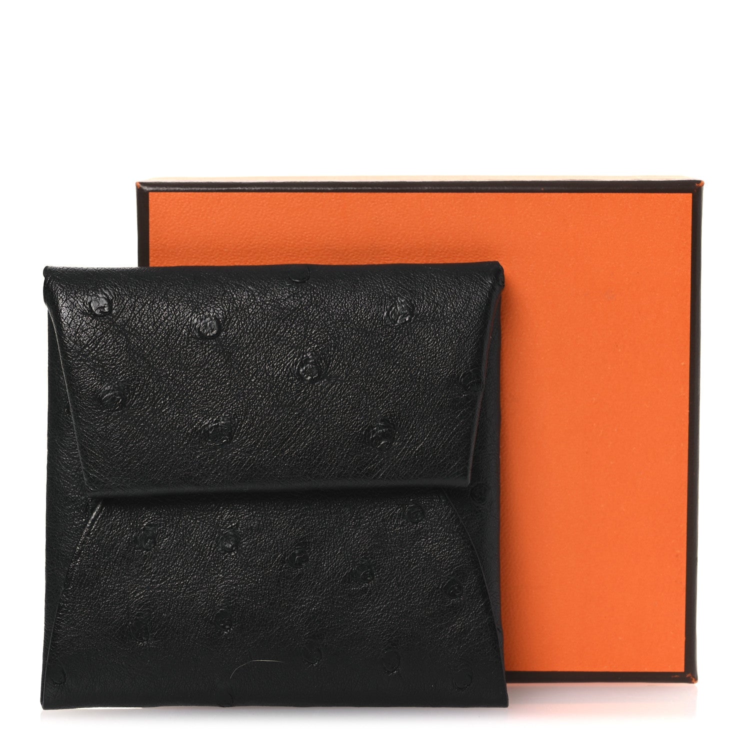 Hermes Ostrich Bastia Coin Purse Black 8 of 8