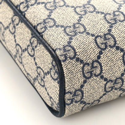 Gucci GG Supreme Monogram Textured Dollar Calfskin Web Small Ophidia Messenger Bag Beige Blue 7 of 8
