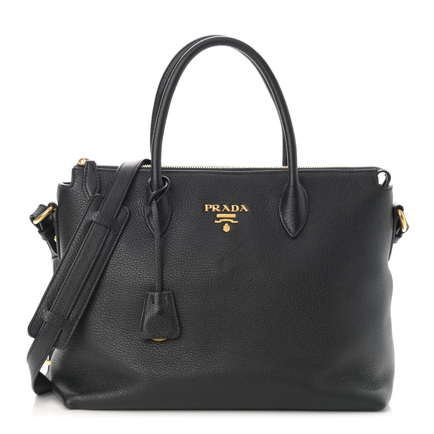 Vitello Daino Shopping Tote Black
