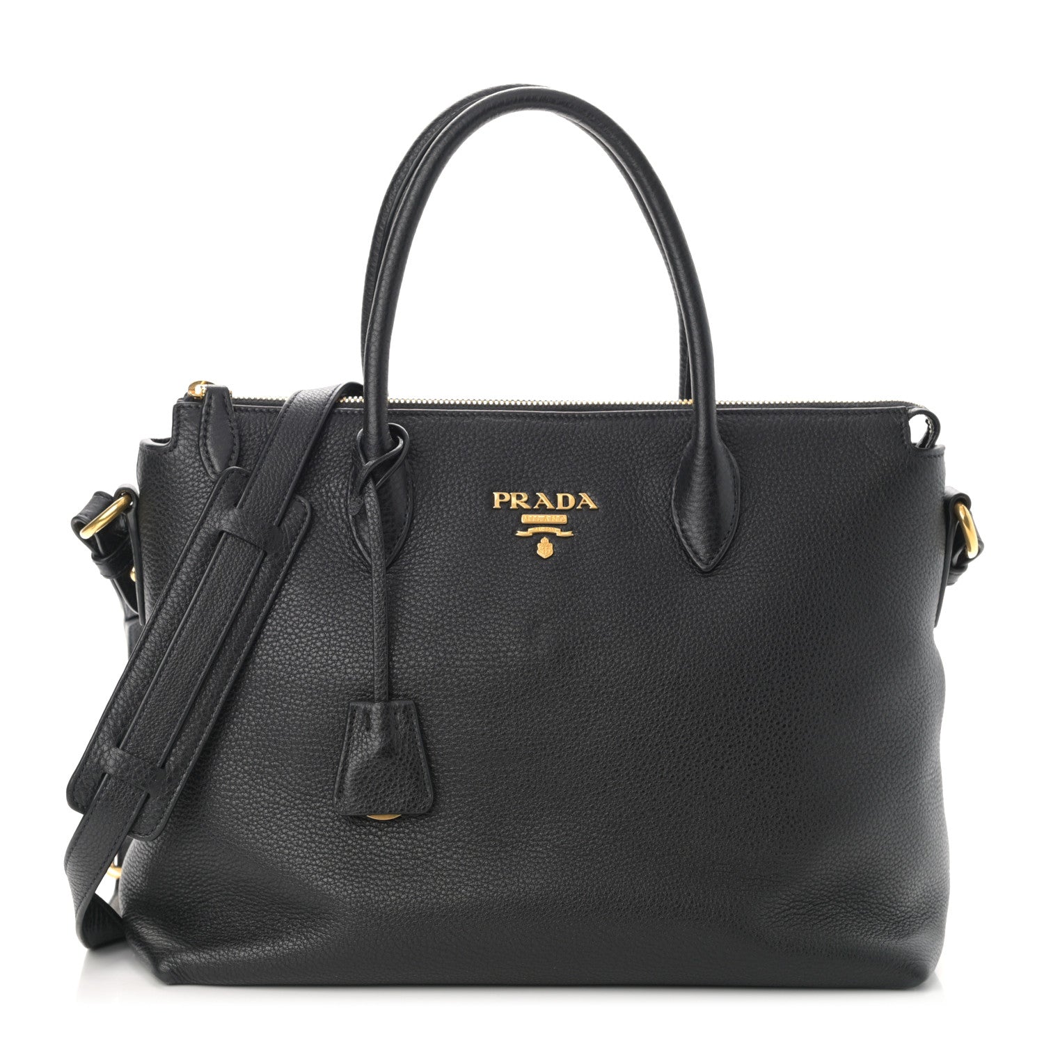 Prada Vitello Daino Shopping Tote Black 1 of 12