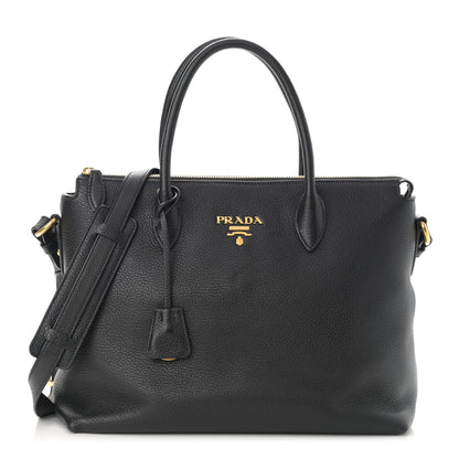 Prada Vitello Daino Shopping Tote Black 1 of 12