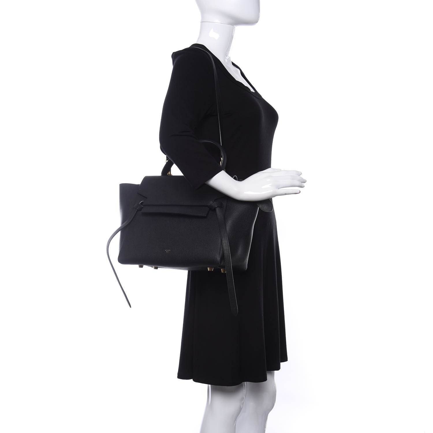 Celine Grained Calfskin Mini Belt Bag Black 2 of 8