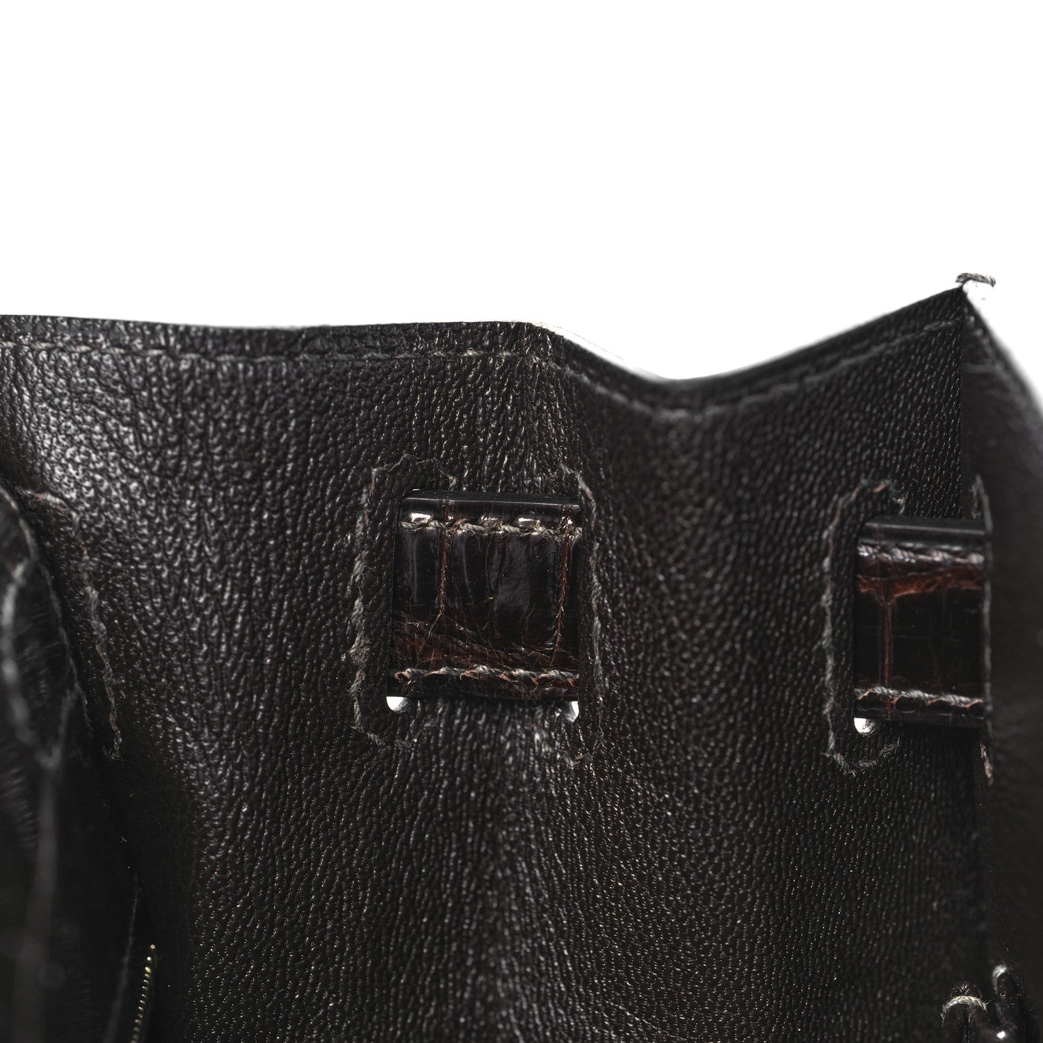 Hermes Shiny Niloticus Crocodile Kelly Sellier 28 Macassar 17 of 38