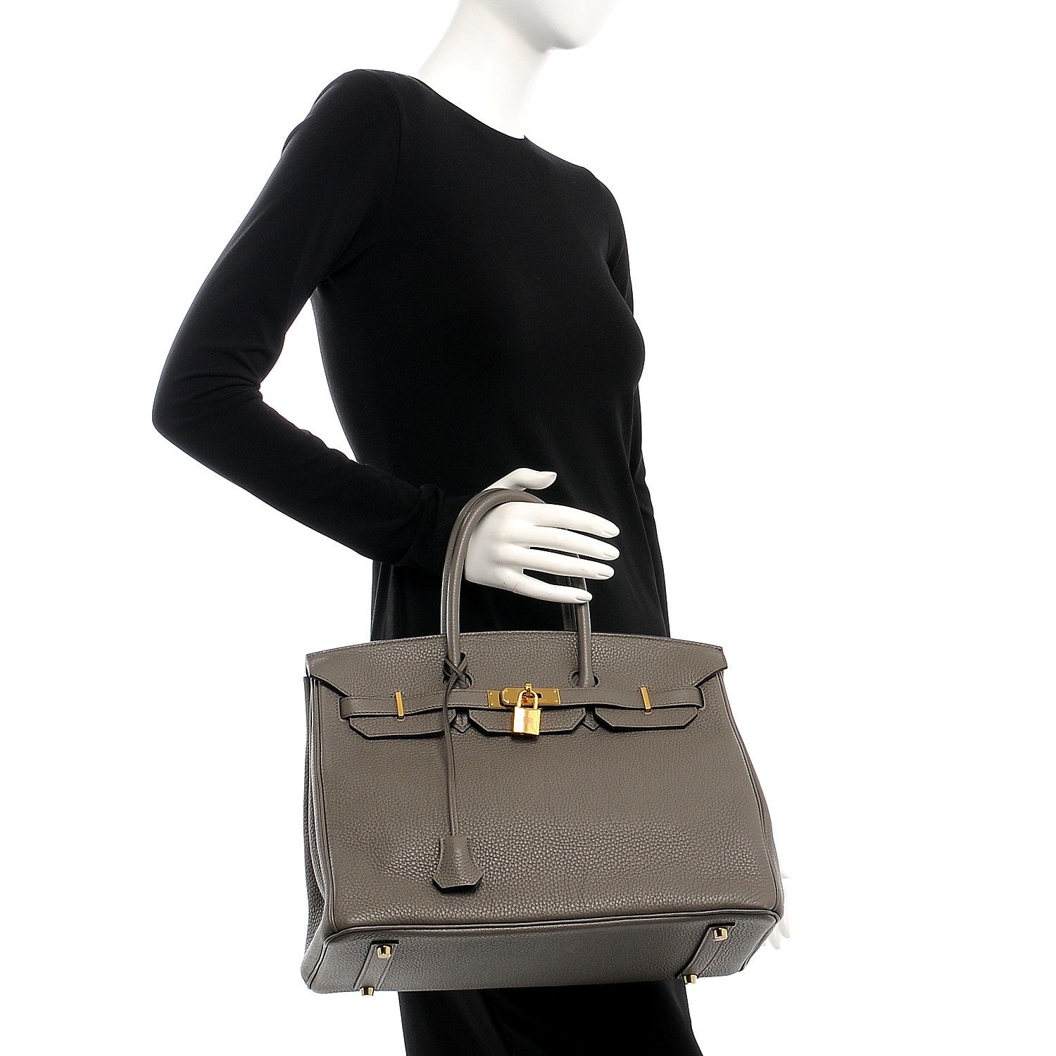 Hermes Taurillon Clemence Birkin 35 Etain 2 of 29