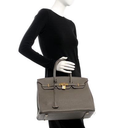 Hermes Taurillon Clemence Birkin 35 Etain 2 of 29