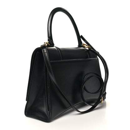 Balenciaga Shiny Box Calfskin Medium Hourglass Top Handle Bag Black 3 of 13