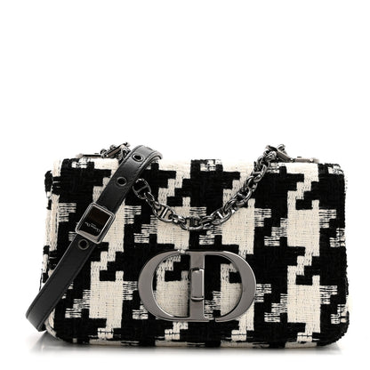 Christian Dior Tweed Macro Houndstooth Small Caro Bag Black White 1 of 13